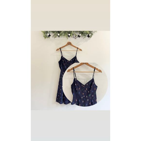 Modcloth Navy Seahorse Print Sundress Mini A Line Size 8 C203 - Picture 1 of 5